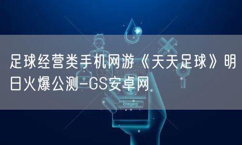 足球经营类手机网游《天天足球》明日火爆公测-GS安卓网(图1)