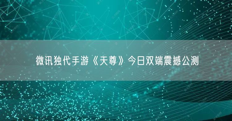 微讯独代手游《天尊》今日双端震撼公测(图1)