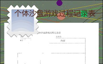 沙盘游戏记录表,探索心灵深处的艺术之旅(图1) 沙盘游戏记录表,探索心灵深处的艺术之旅(图1)