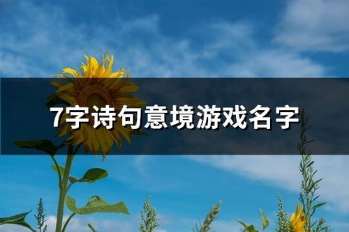 6字诗句意境游戏名字(图1) 6字诗句意境游戏名字(图1)